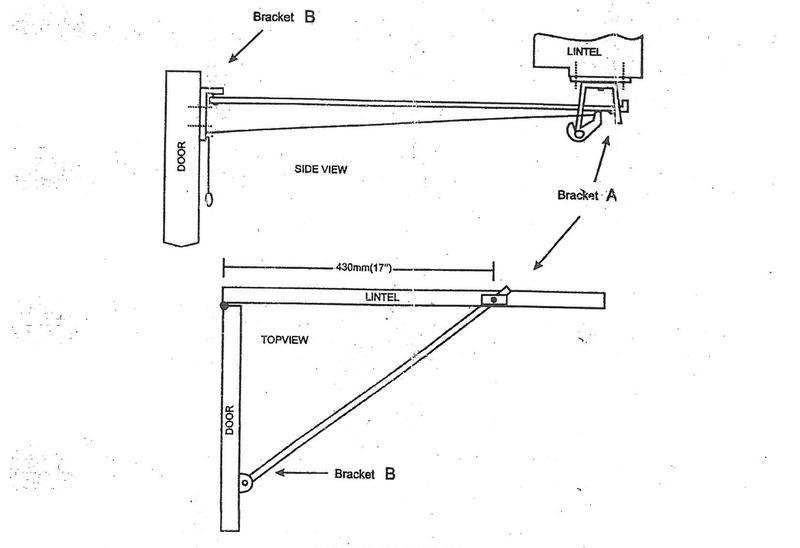 Garage Door Holder 1010 600mm For Wide Lintel Black Per Single 03STA300